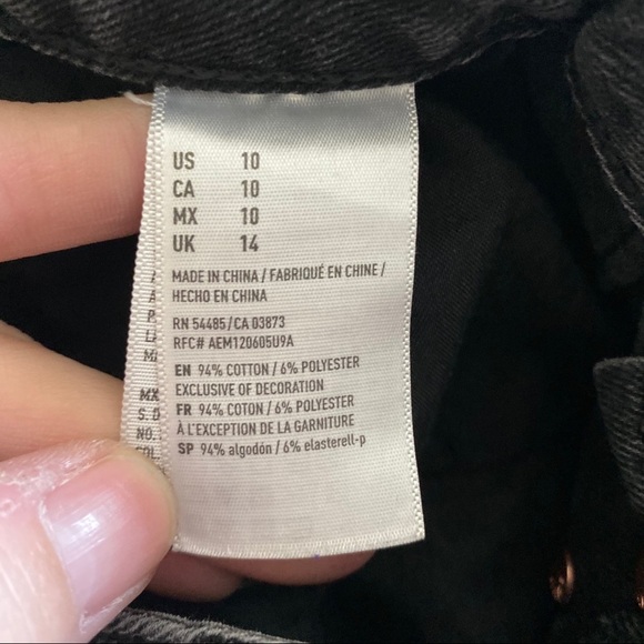 AMERICAN EAGLE Y2K DISTRESSED Blk Mini Jean Skirt - Picture 8 of 9